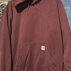 Carhartt Men's Burgundy Hoodie XL loose fit